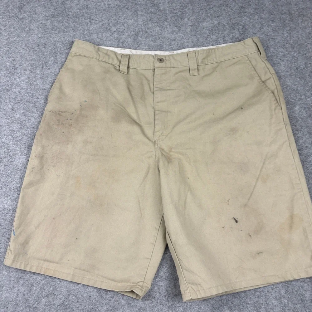 Dickies Work‎ Shorts Mens 40 Tan Khaki Distressed Utility Twill Outdoor Workwear